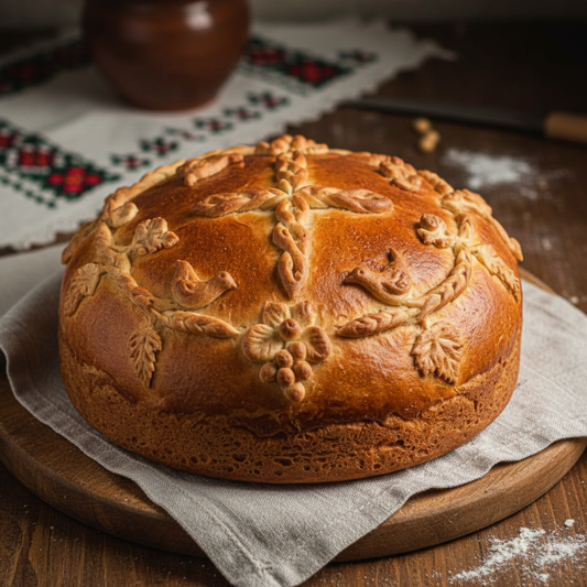 Tradicionalni srpski slavski kolač sa ukrasima